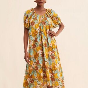 Anthropologie Sundry Retro floral midi dress